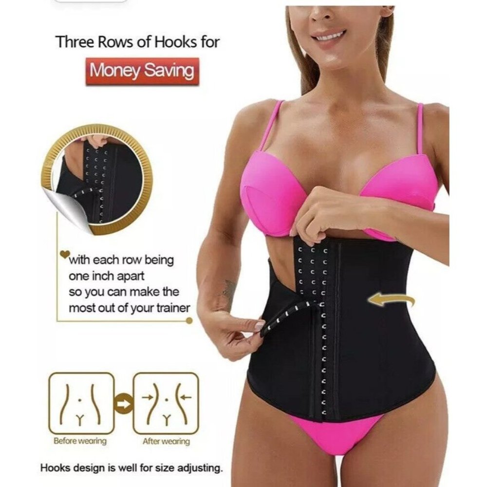 NWT Girl Melody Solid Black Torso Tummy Control Waist Trainer Women's Large